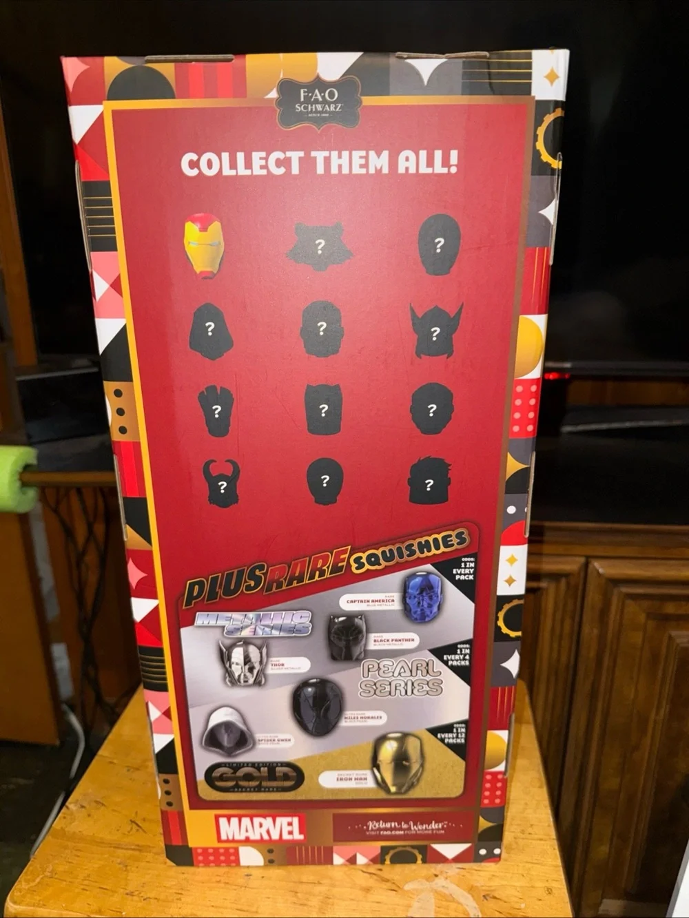 Marvel Black Capsule Machine with Red, Blue, Gold, Black Capsules